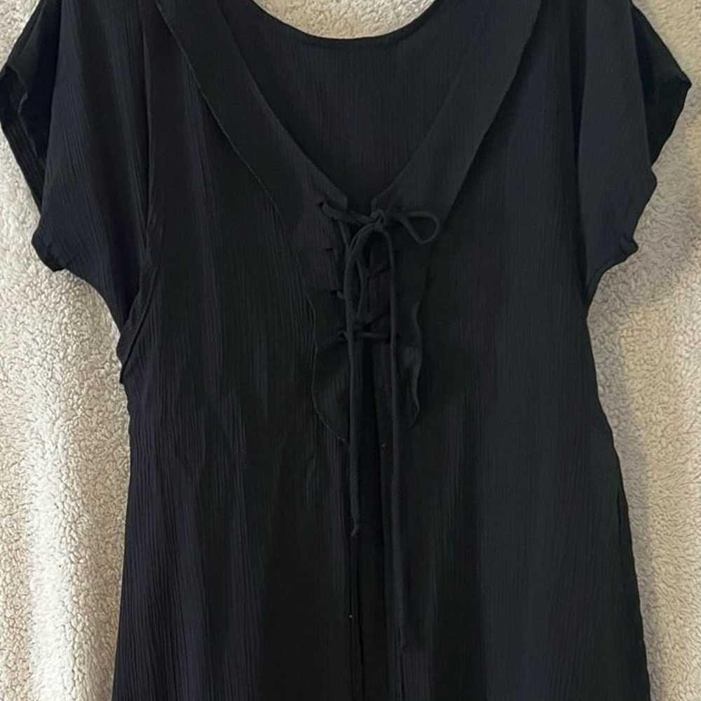 Vintage Late 80’s Black Flowy Maxi Dress by D.B.Y - image 1