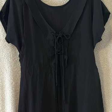 Vintage Late 80’s Black Flowy Maxi Dress by D.B.Y - image 1