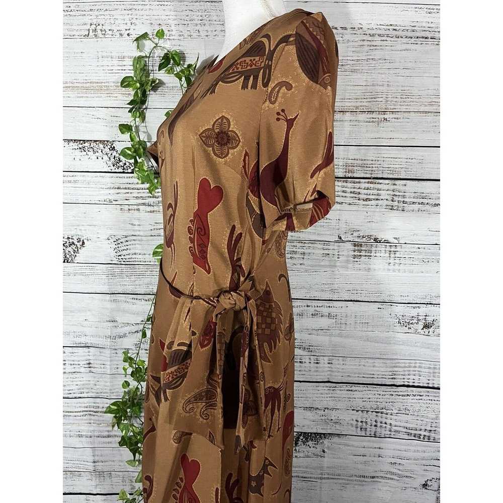 Vintage Sag Harbor Dress 12 Brown African Jungle … - image 12