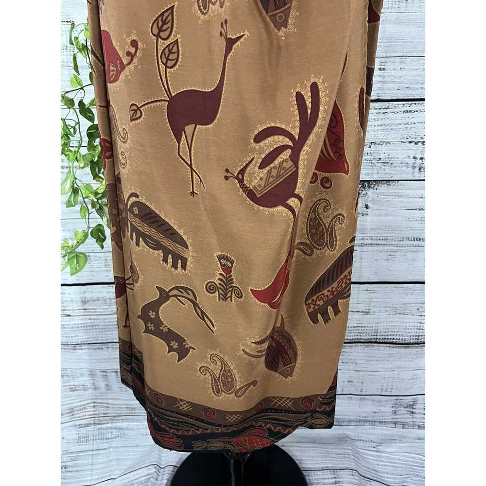 Vintage Sag Harbor Dress 12 Brown African Jungle … - image 8