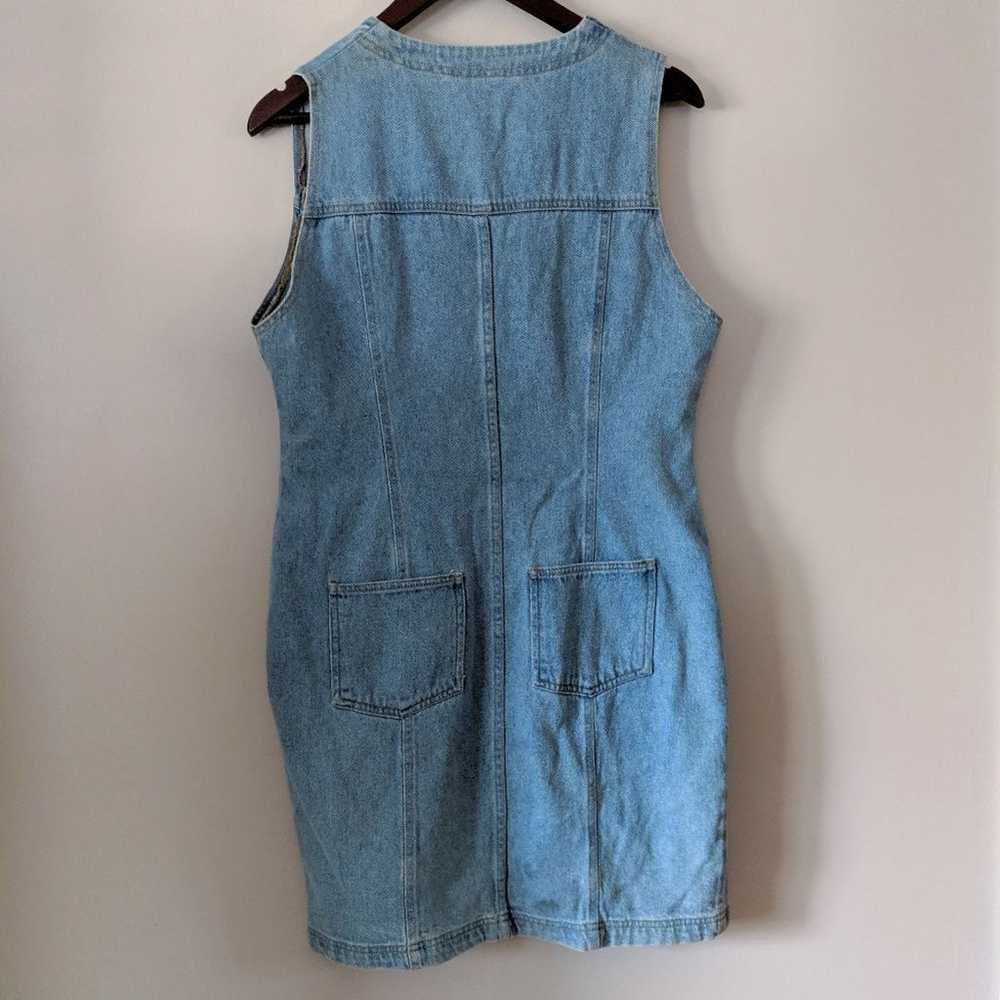 Vintage Denim Button Up Dress Large - image 7