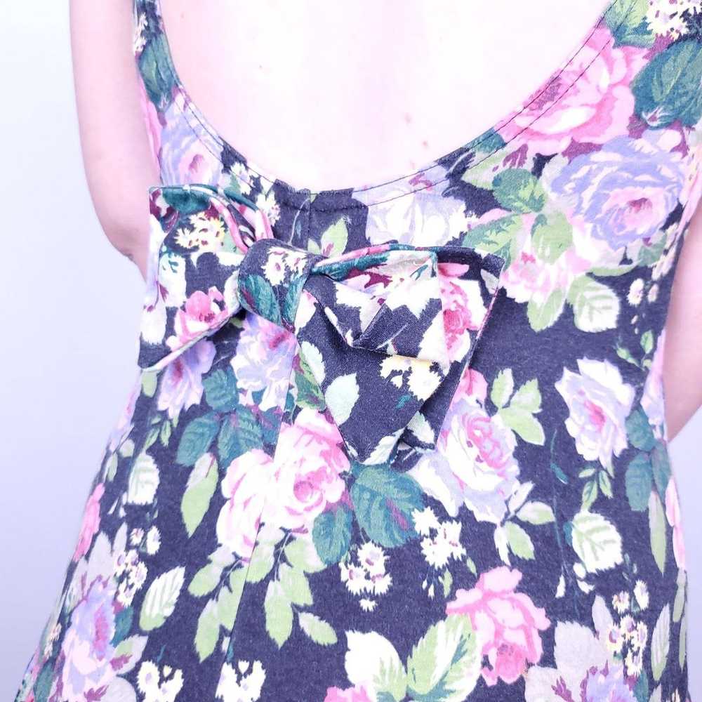 Vintage | 90s Drop Waist Floral Dress L - image 7