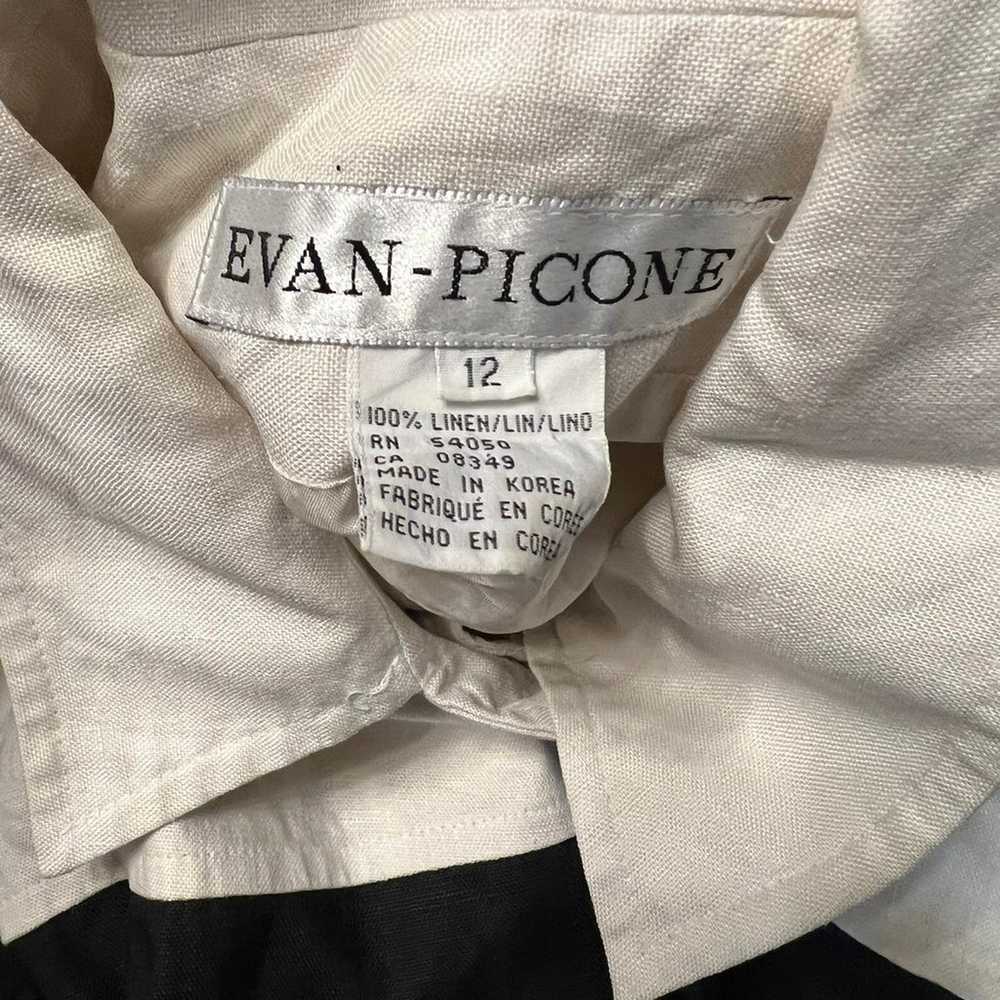 Vtg evan picone womens 12 linen sleeveless sailor… - image 5