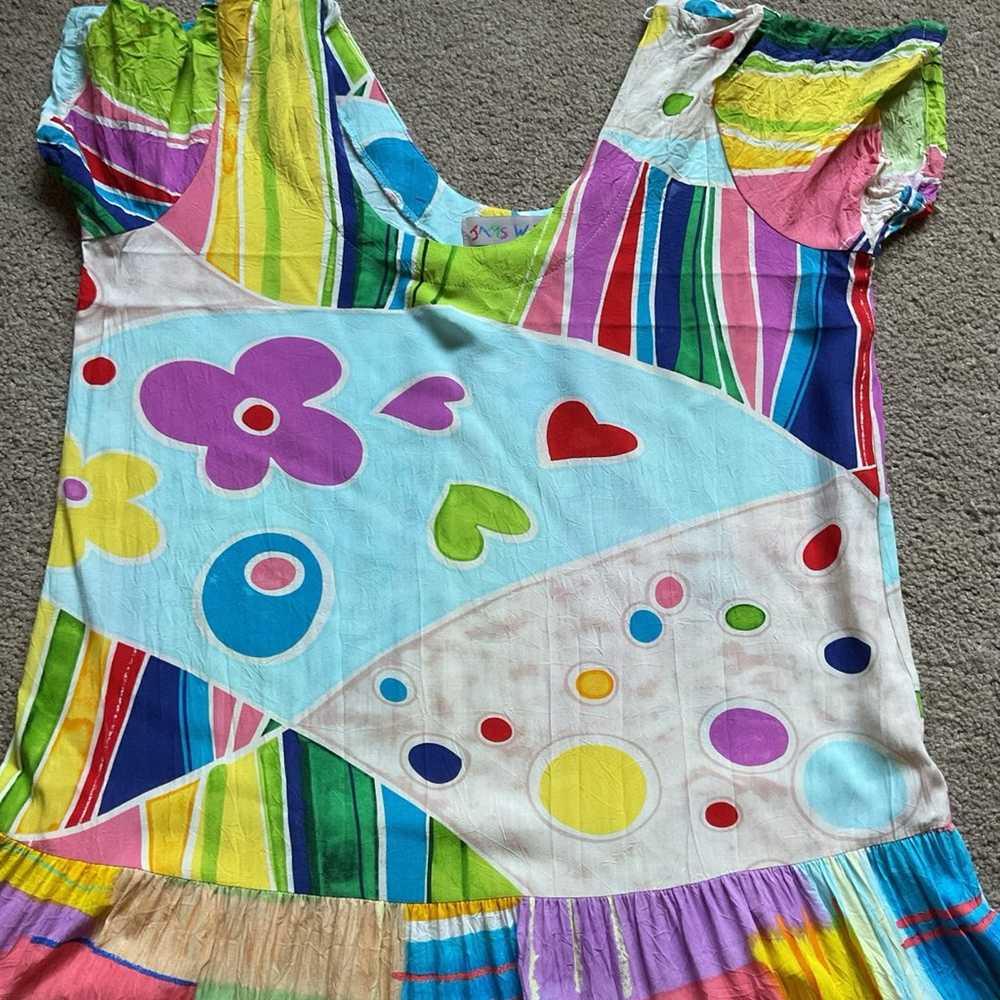 Vintage Jams world love curves colorful dress l - image 3