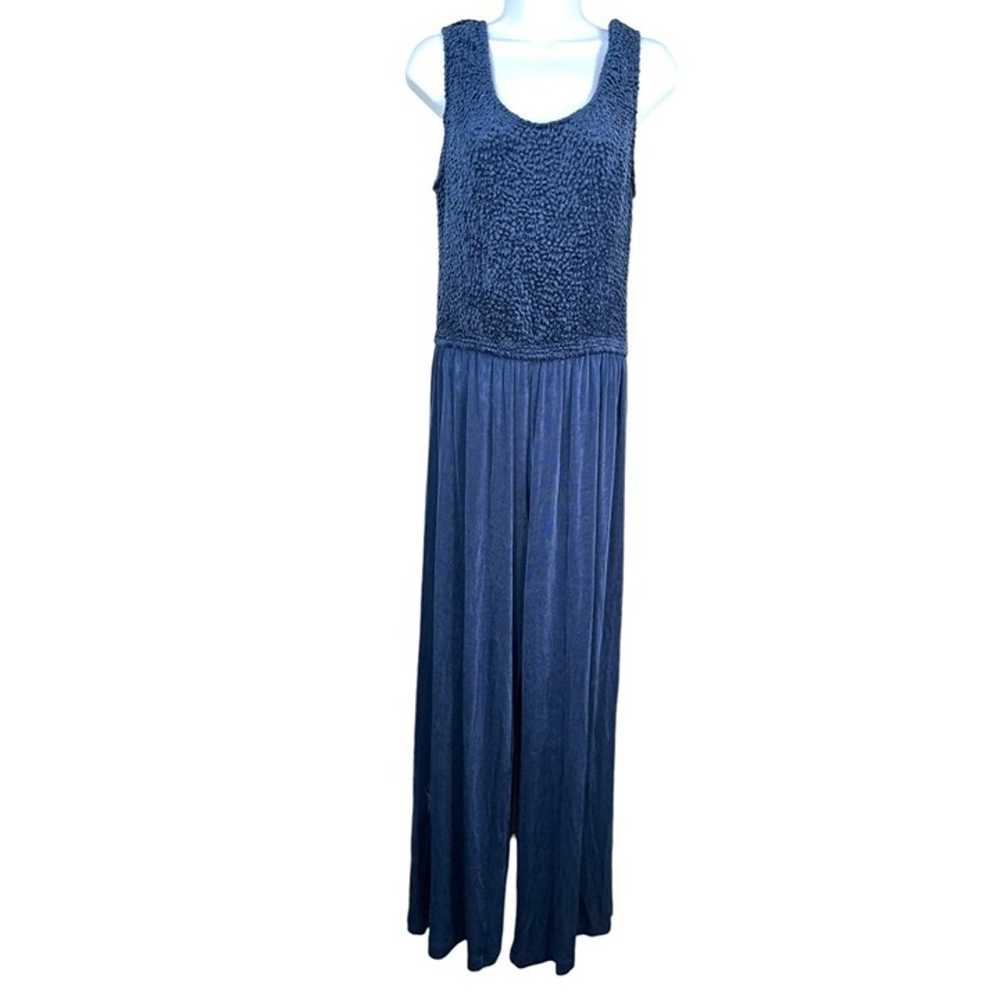 VTG Pipe Dreams Palm Springs slinky jumpsuit blue… - image 2