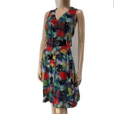 Vintage John Roberts floral sleeveless V-neck  but