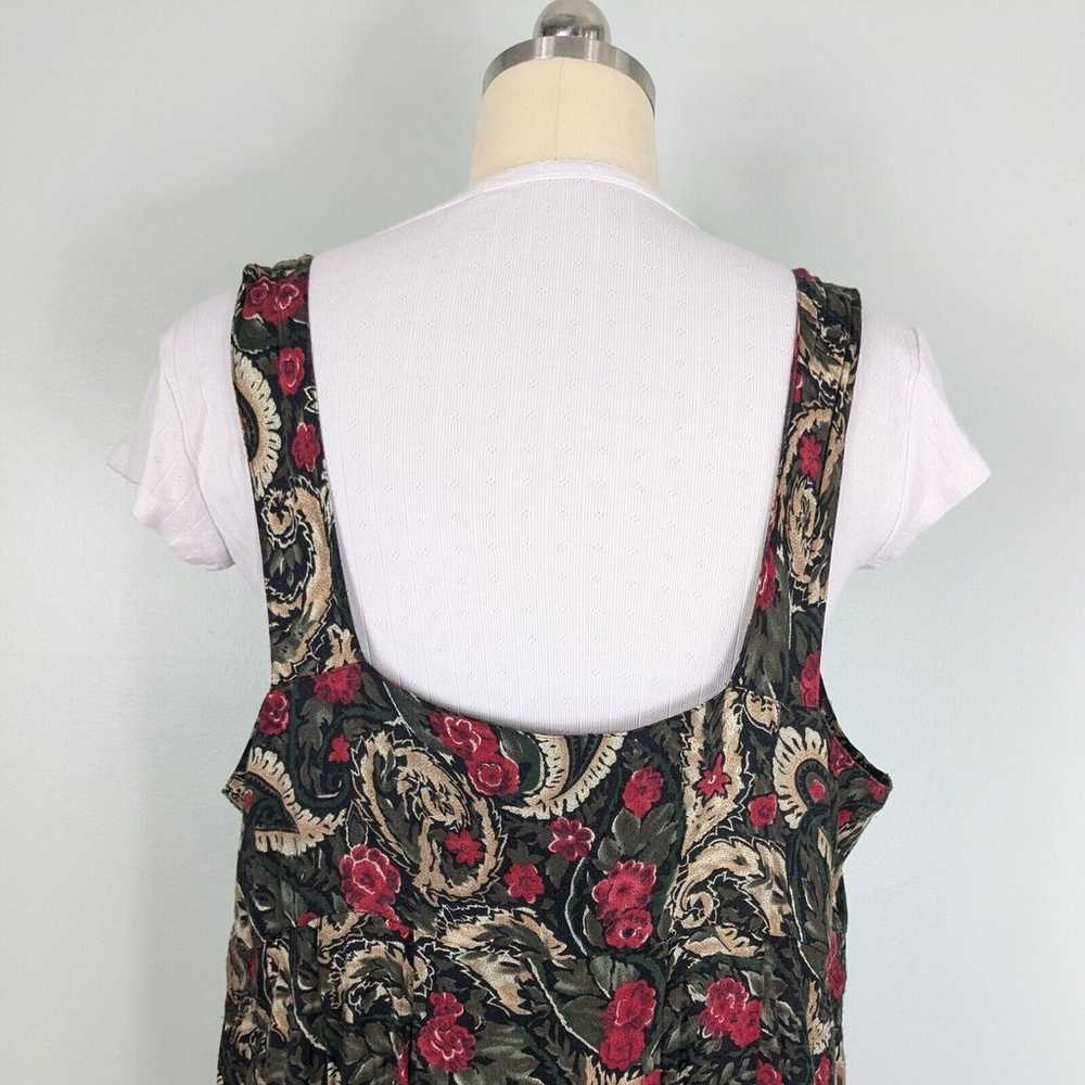 Vintage Jumper Dress Grunge Dark Floral Paisley 9… - image 5