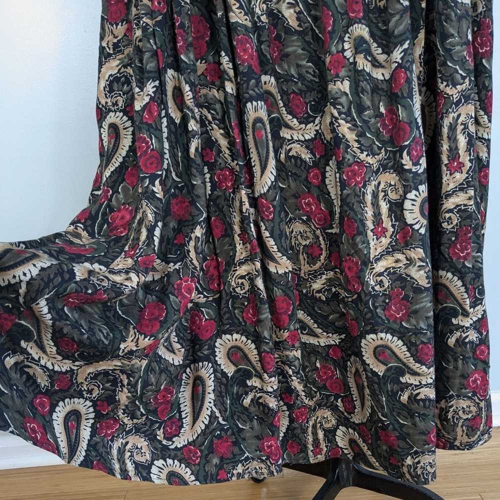 Vintage Jumper Dress Grunge Dark Floral Paisley 9… - image 8