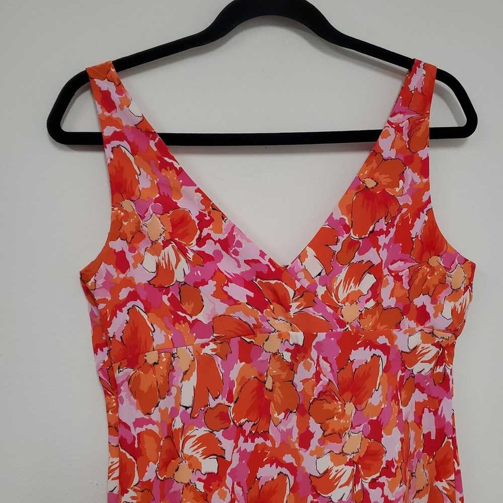 90s Y2K Express Dress Women's 12 Orange Floral Su… - image 6