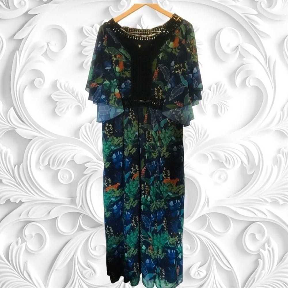 Vintage 1960’s Blue Jungle Tiger Maxi Dress - image 5