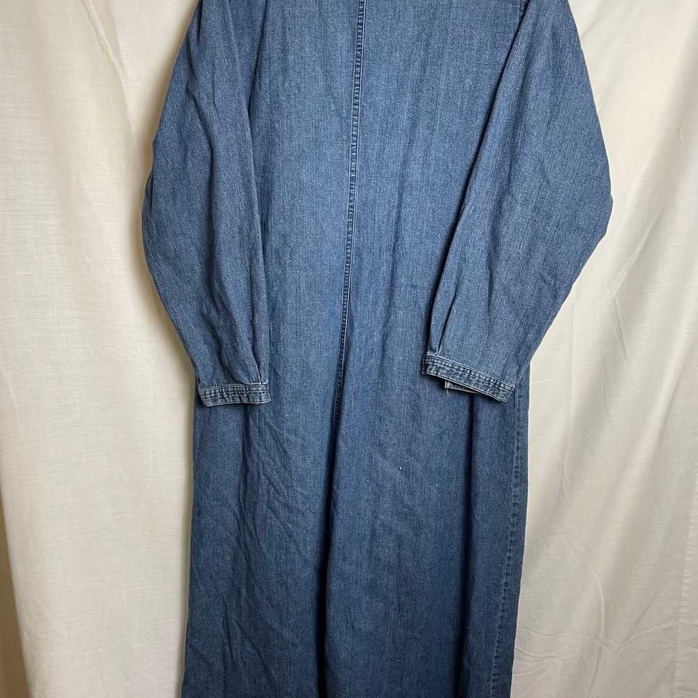 Vintage L.L Bean Denim Dress, long sleeve size 14 - image 5