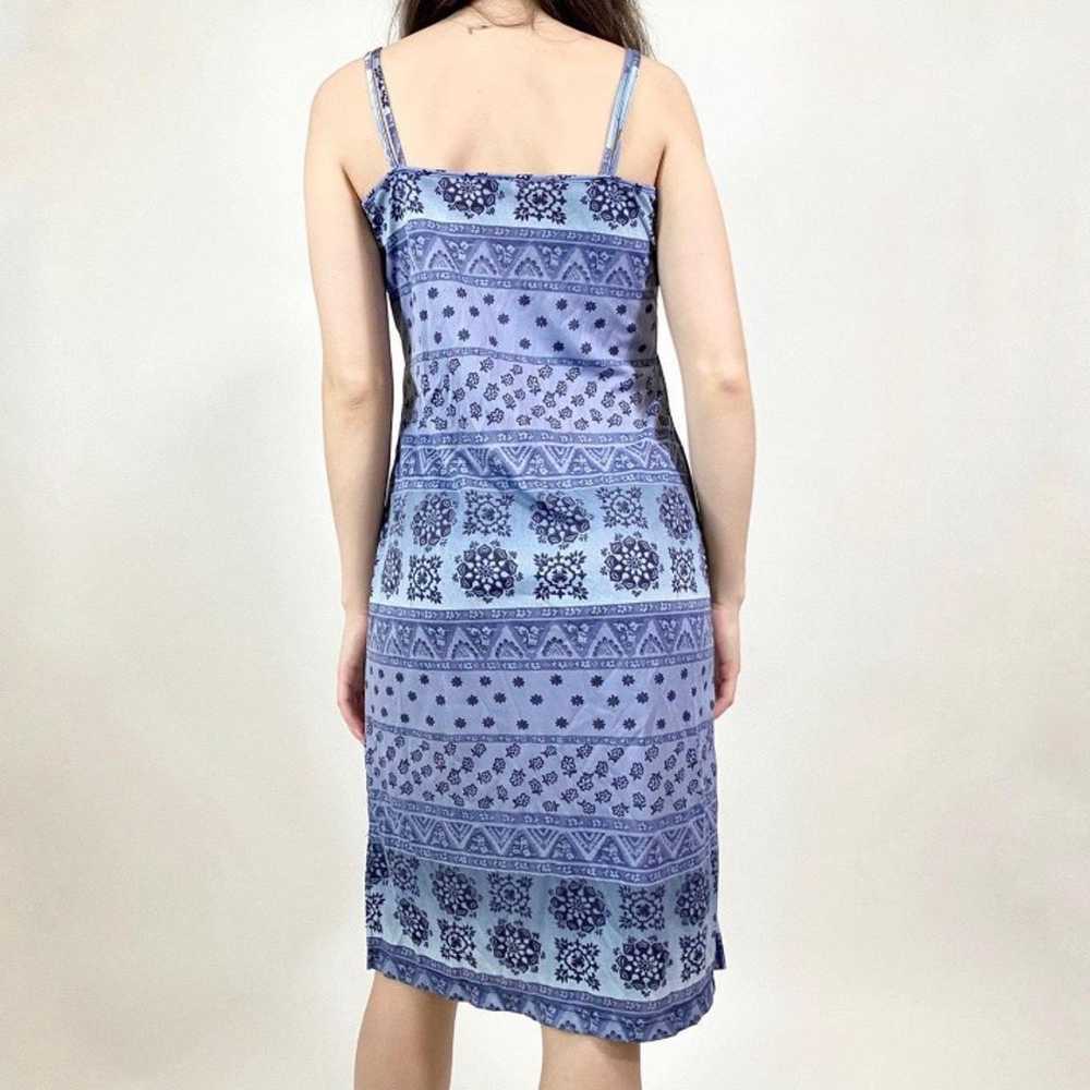 Vintage blue floral midi length dress - image 3