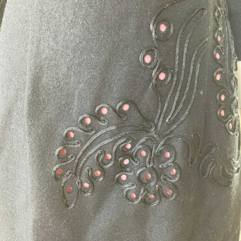 60s Elegant Miss Black Wool Party Dress - image 2