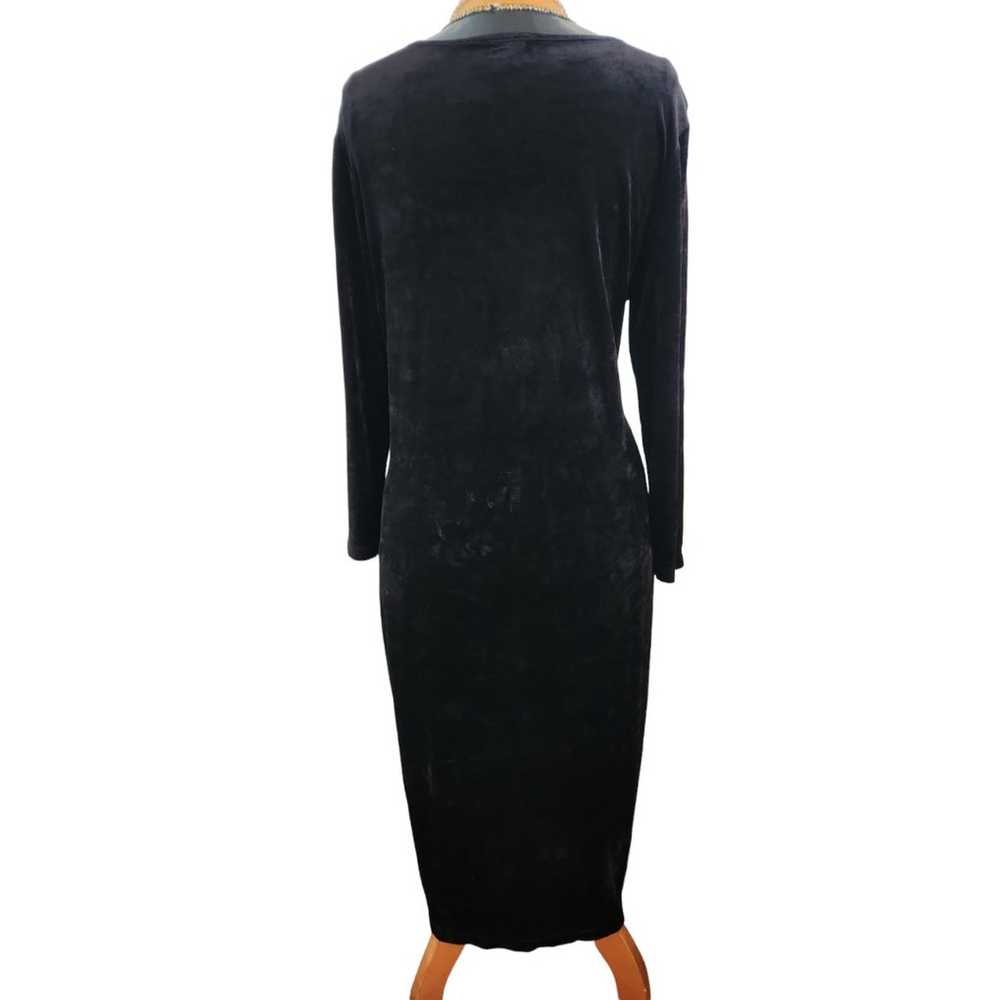 Vintage Carole Little Crushed Black Velvet Midi D… - image 3