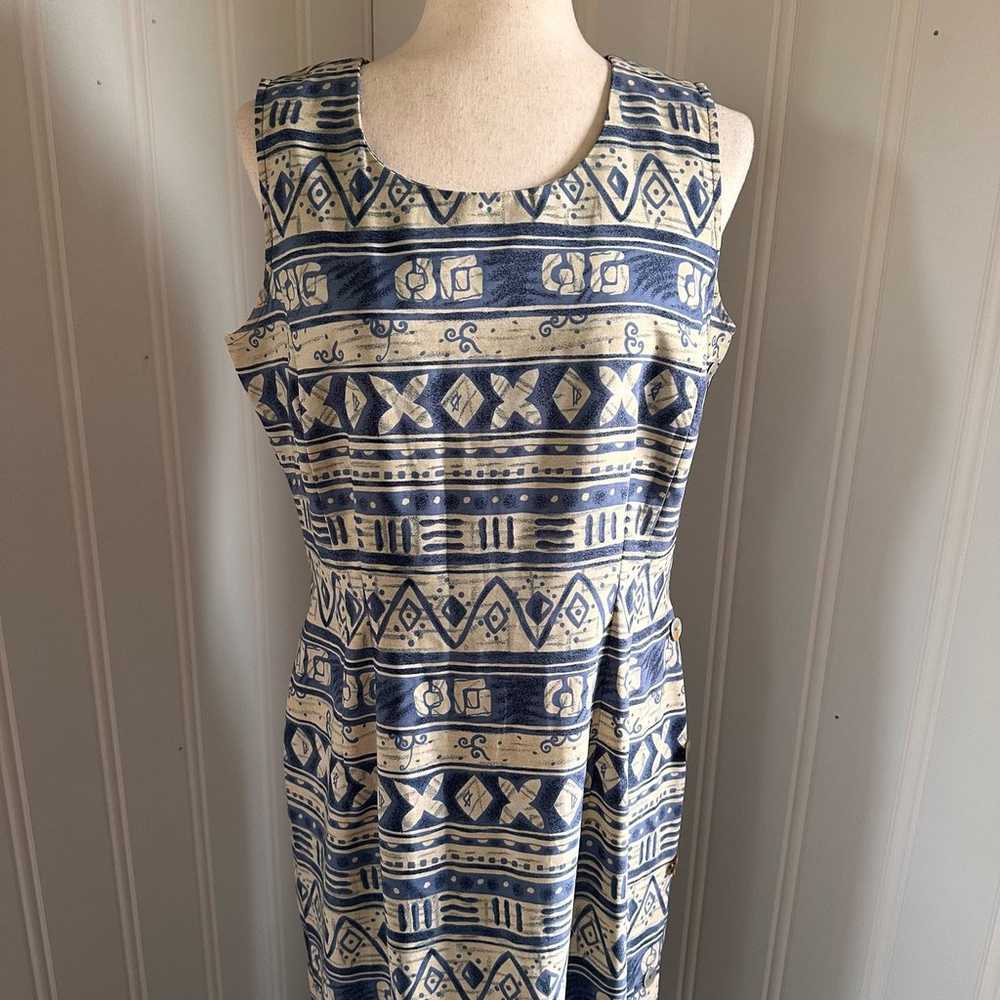 Vintage 90s Cottagecore Miss Dorby Blue Maxi Dres… - image 4