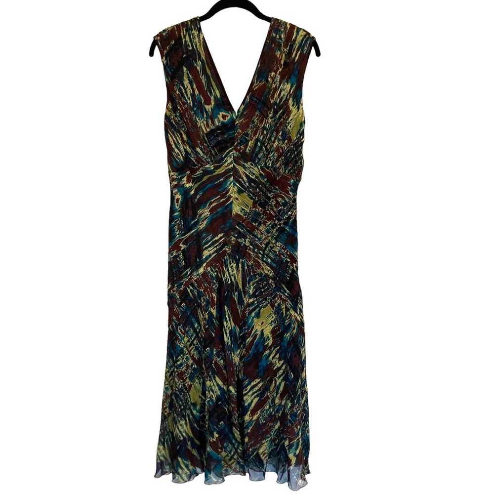 Jones New York Collection Earthy Print Silk Midi … - image 1