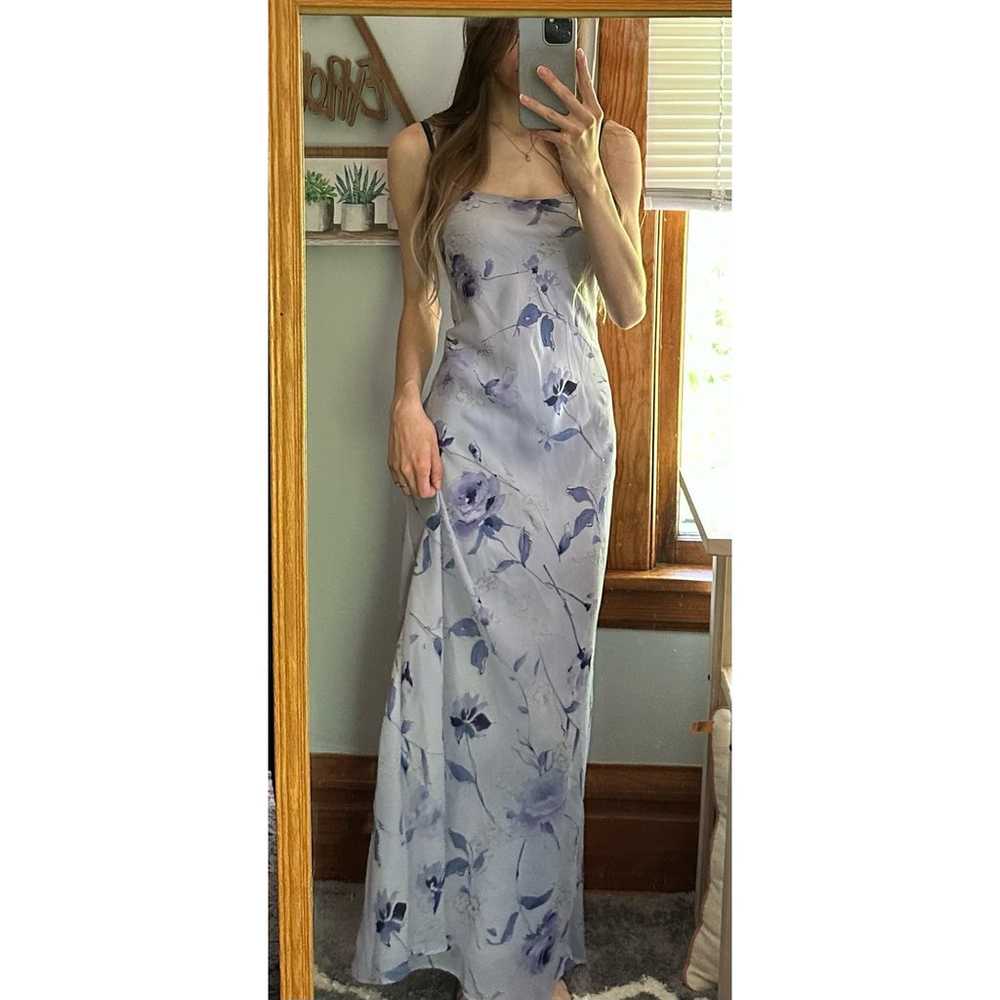 Vintage Y2K 90s Studio Y Blue Floral Long Dress - image 1