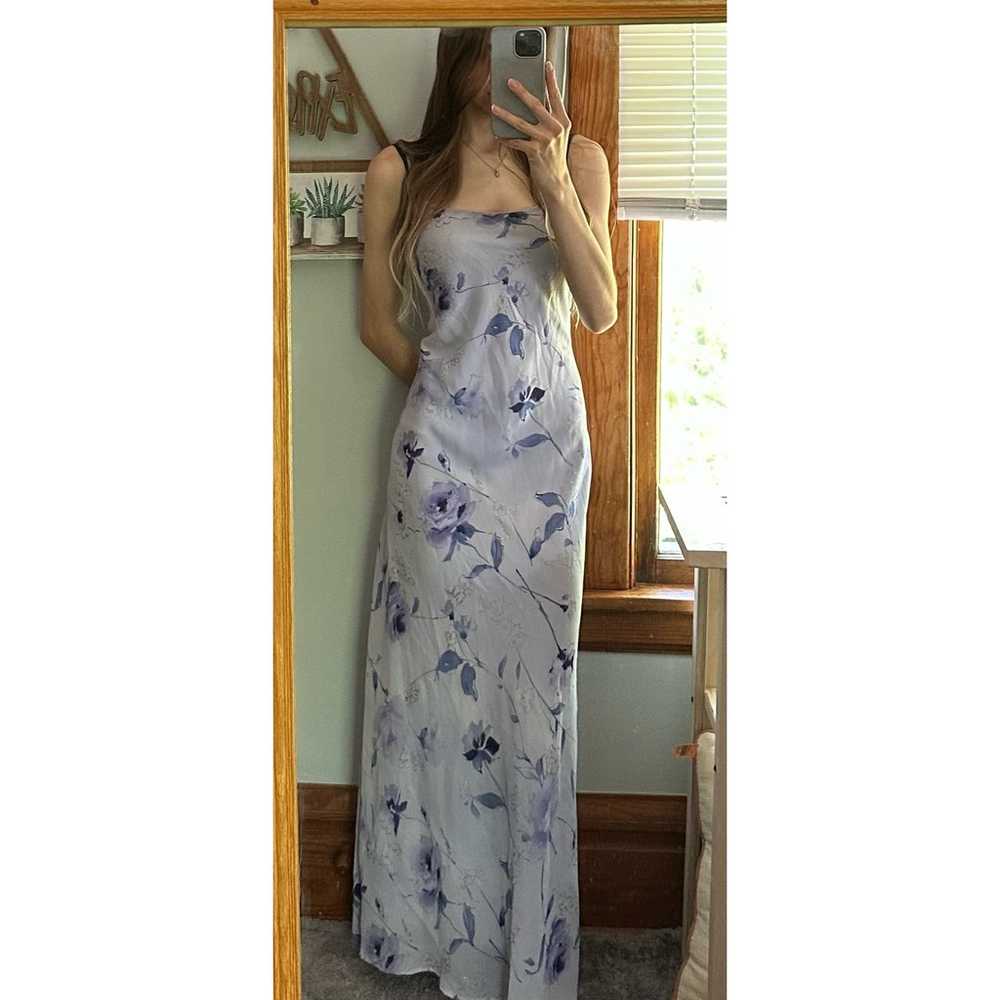 Vintage Y2K 90s Studio Y Blue Floral Long Dress - image 2