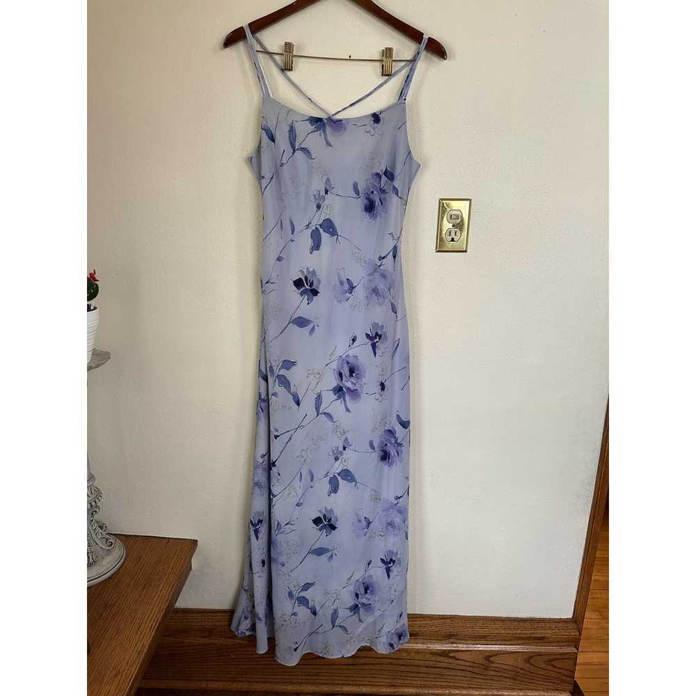 Vintage Y2K 90s Studio Y Blue Floral Long Dress - image 4