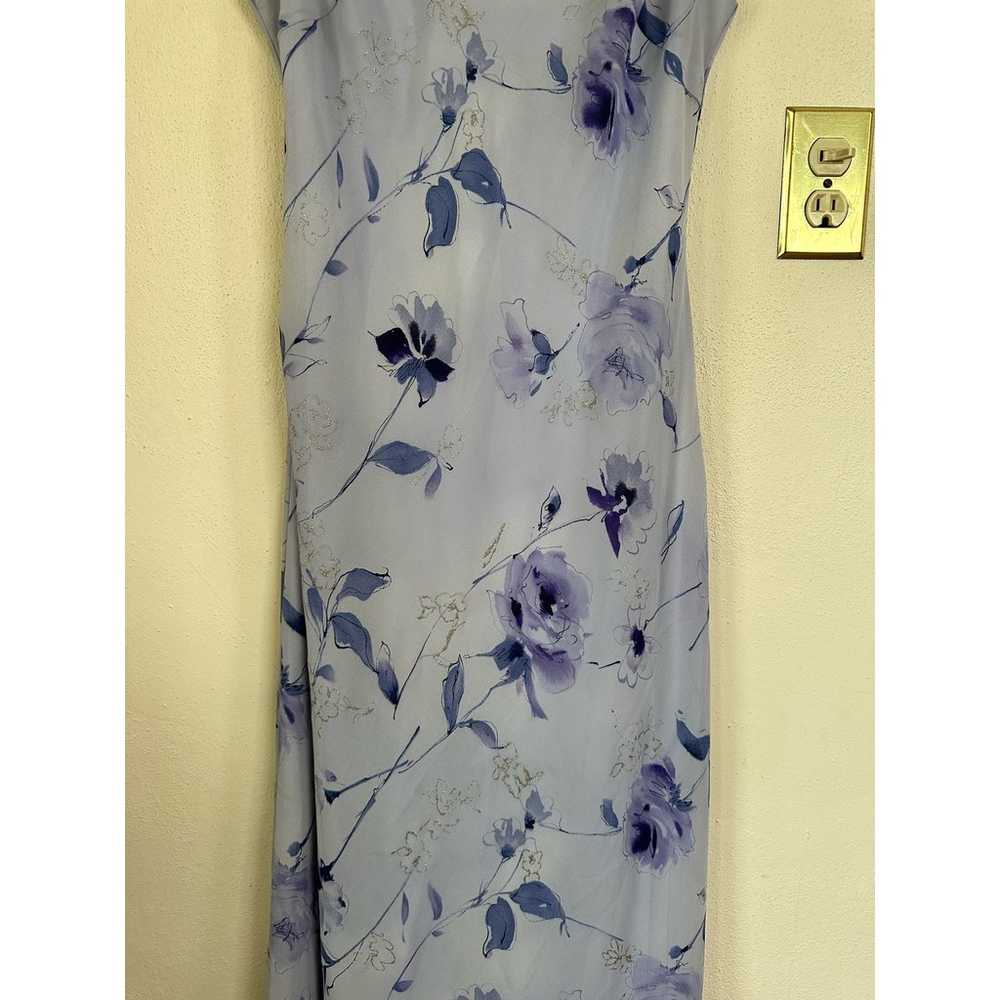 Vintage Y2K 90s Studio Y Blue Floral Long Dress - image 5