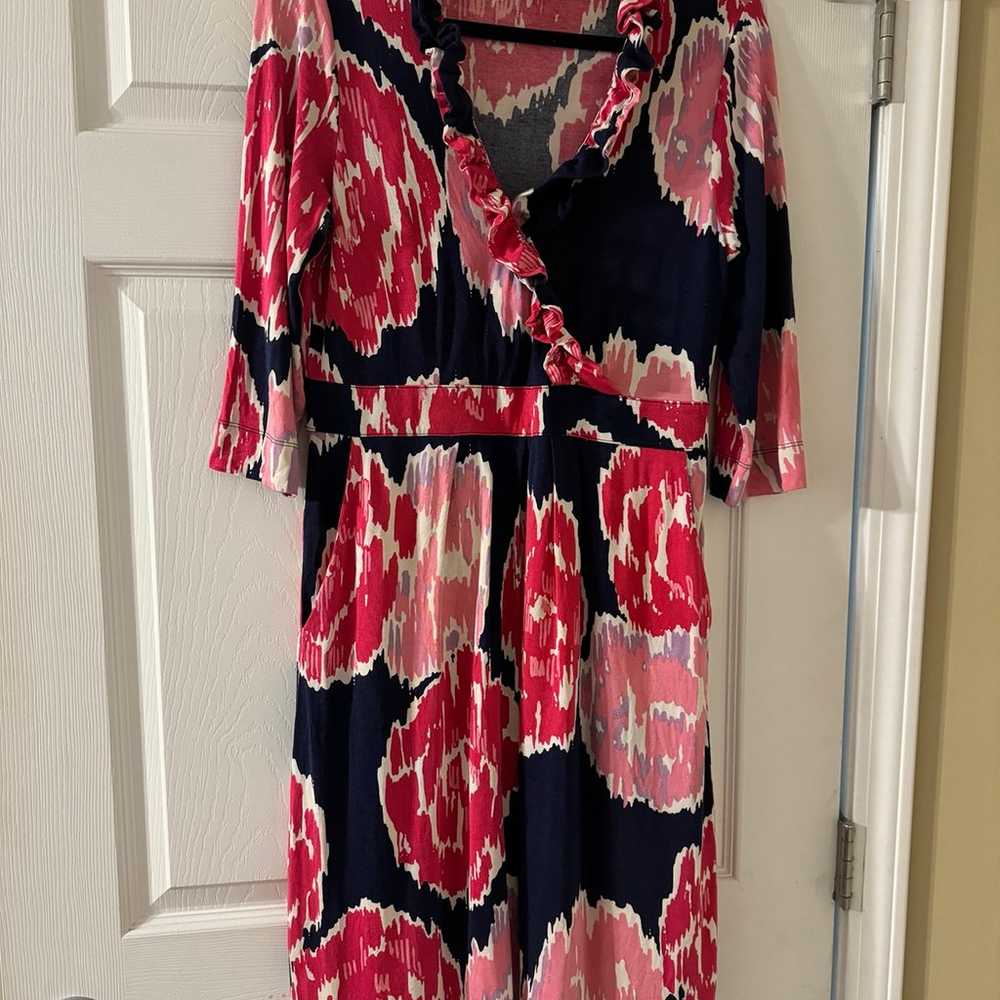 Lilly Pulitzer Pink Floral Silk Blend Dress - image 3