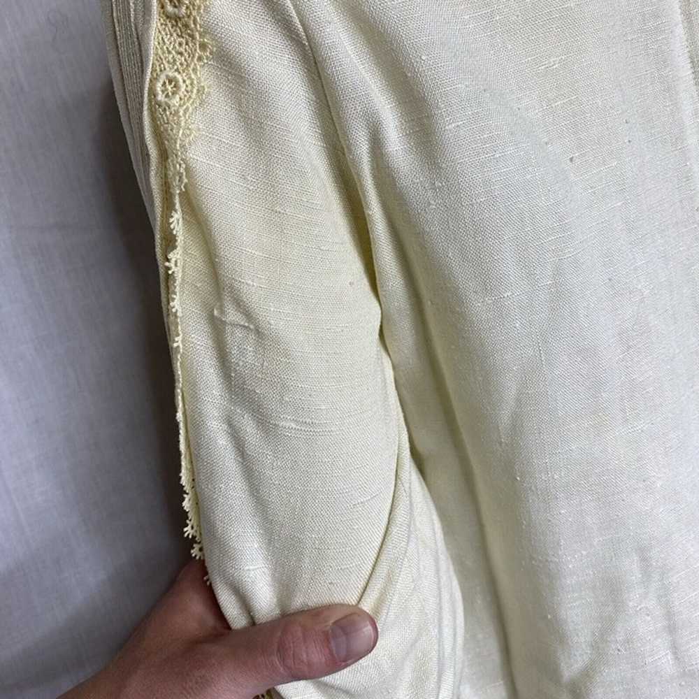 60s 70s Nardis Of Dallas Ivory Cream Irish Linen … - image 12