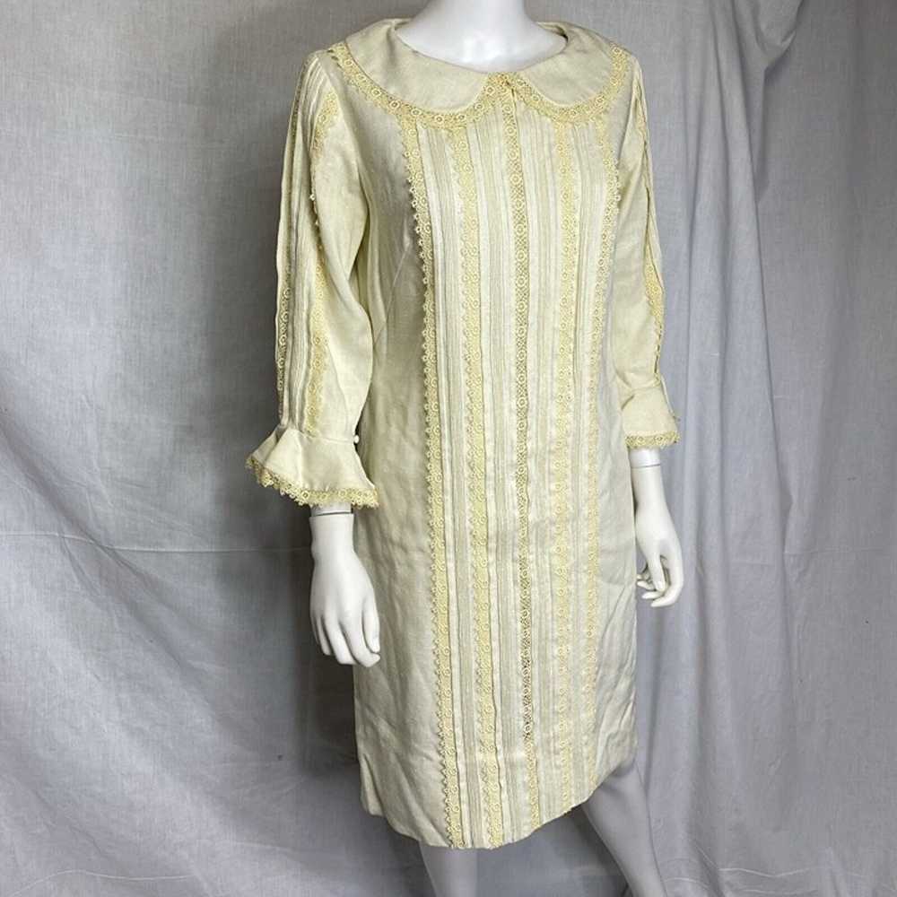 60s 70s Nardis Of Dallas Ivory Cream Irish Linen … - image 1