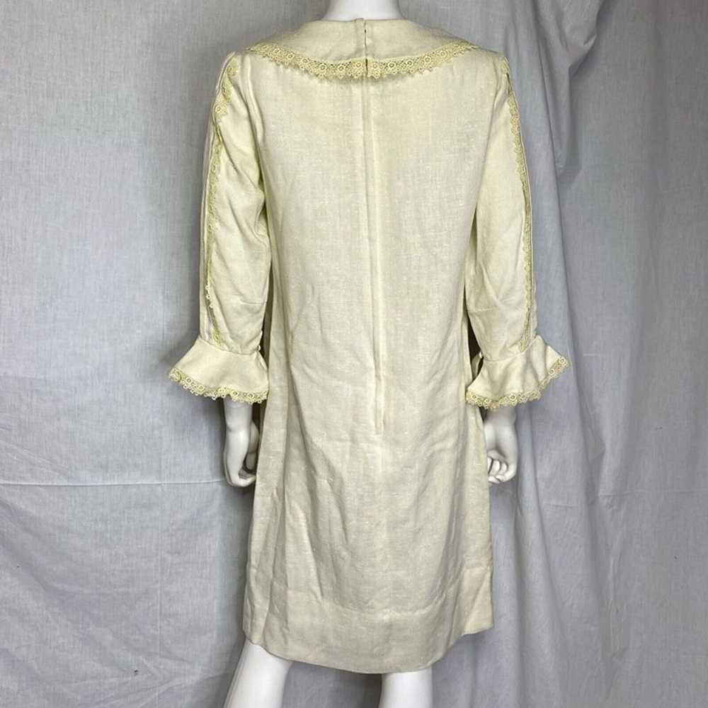 60s 70s Nardis Of Dallas Ivory Cream Irish Linen … - image 3