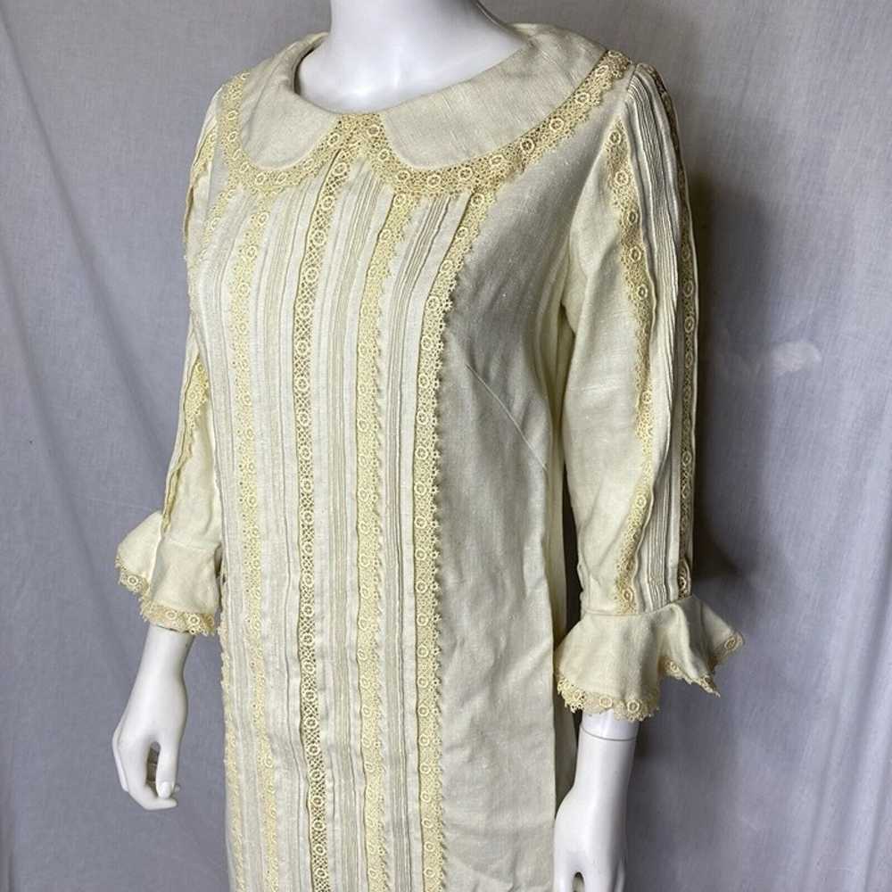 60s 70s Nardis Of Dallas Ivory Cream Irish Linen … - image 5