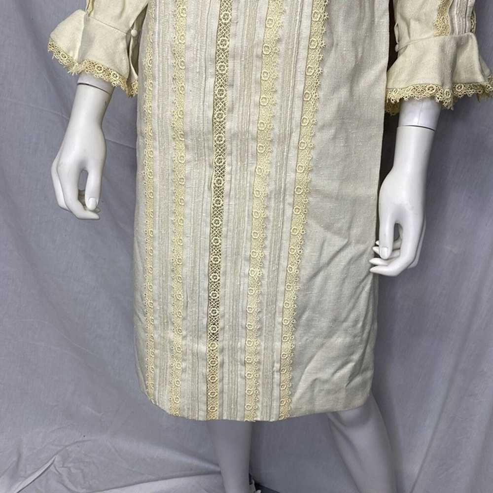 60s 70s Nardis Of Dallas Ivory Cream Irish Linen … - image 6