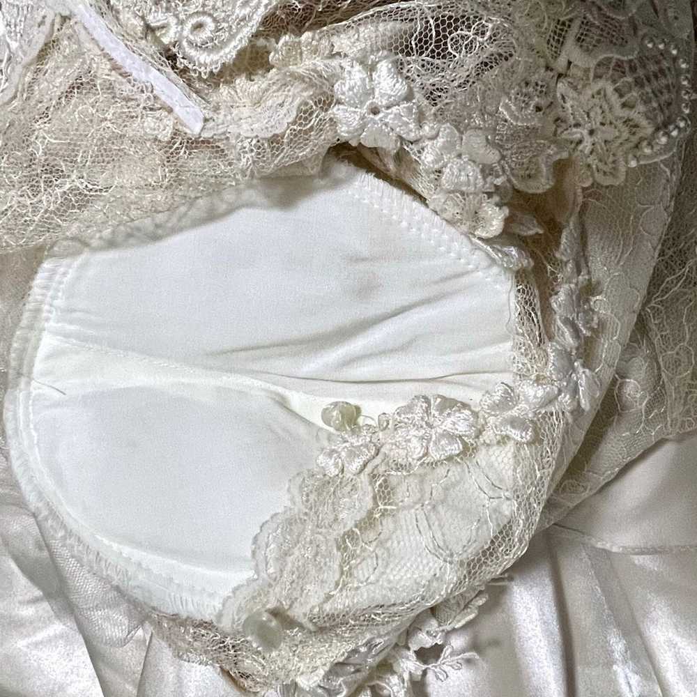 Vintage Satin and Lace Bridal Gown - image 11