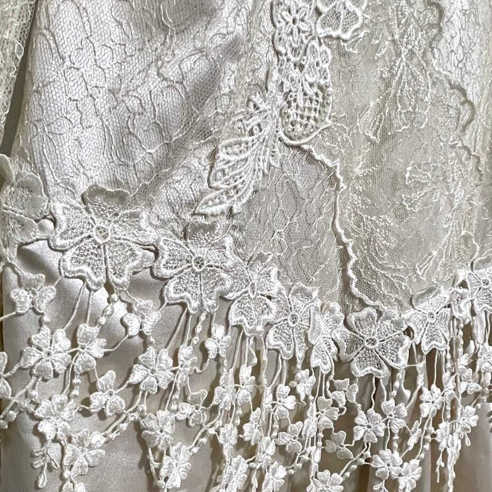 Vintage Satin and Lace Bridal Gown - image 2