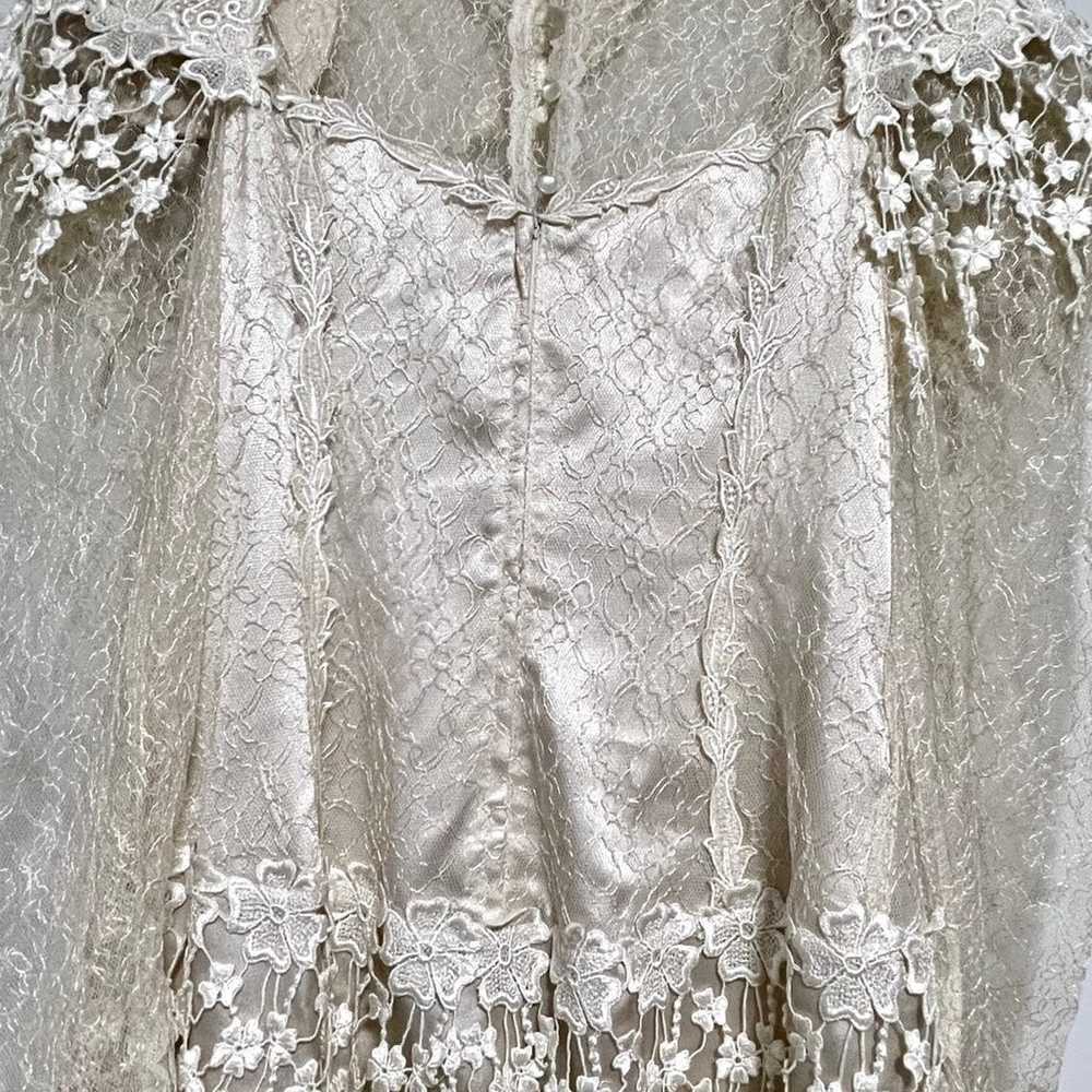 Vintage Satin and Lace Bridal Gown - image 8