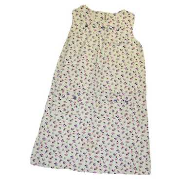 Vintage Womens Large Floral Print Overall Apron D… - image 1