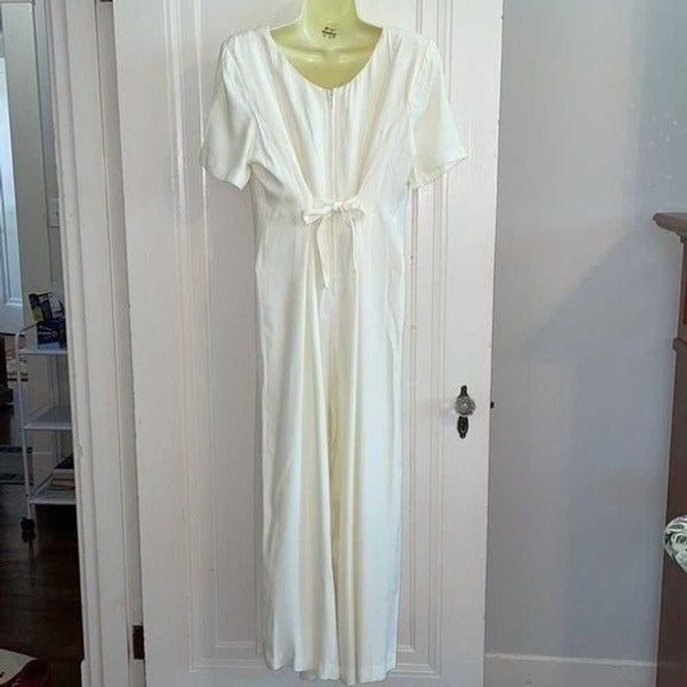 Vtg 80s/90s Jeffrey & Dara cream colored wide leg… - image 6