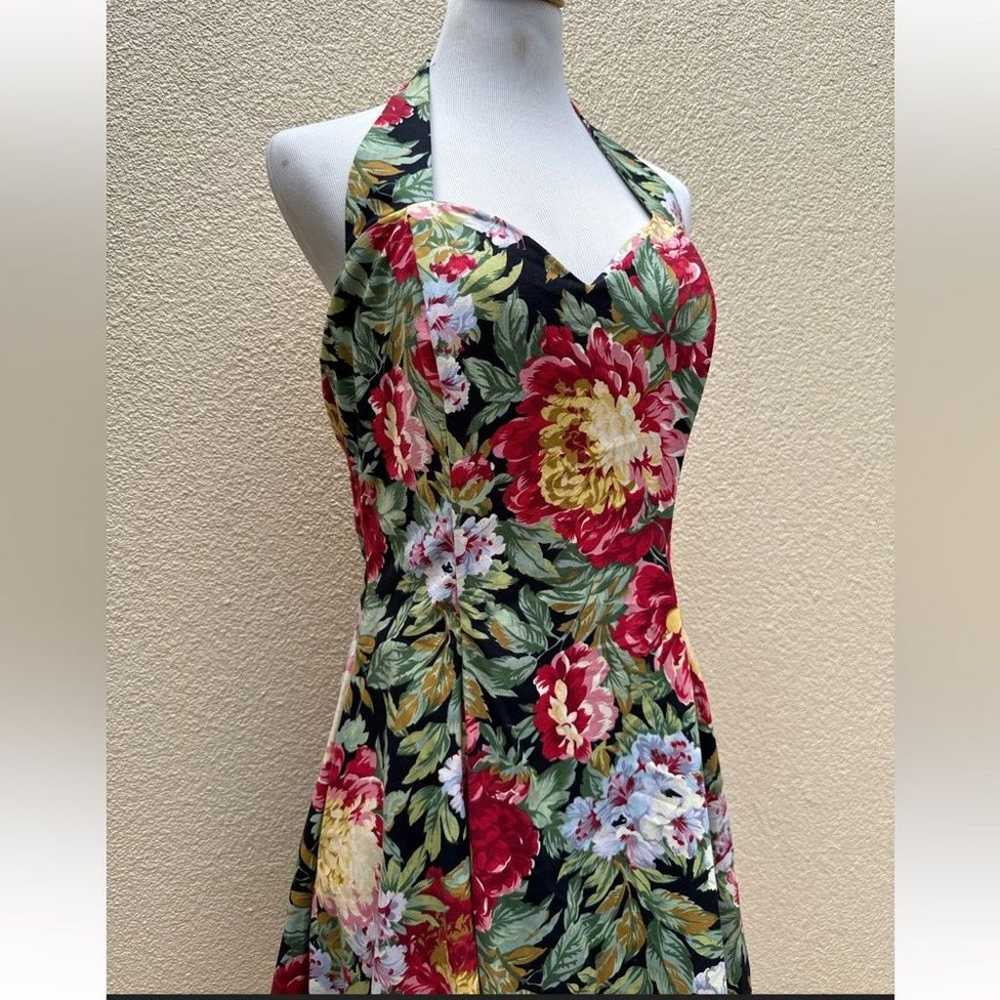 NWT M.J.Carroll Pinup Retro Style Floral Halter D… - image 2