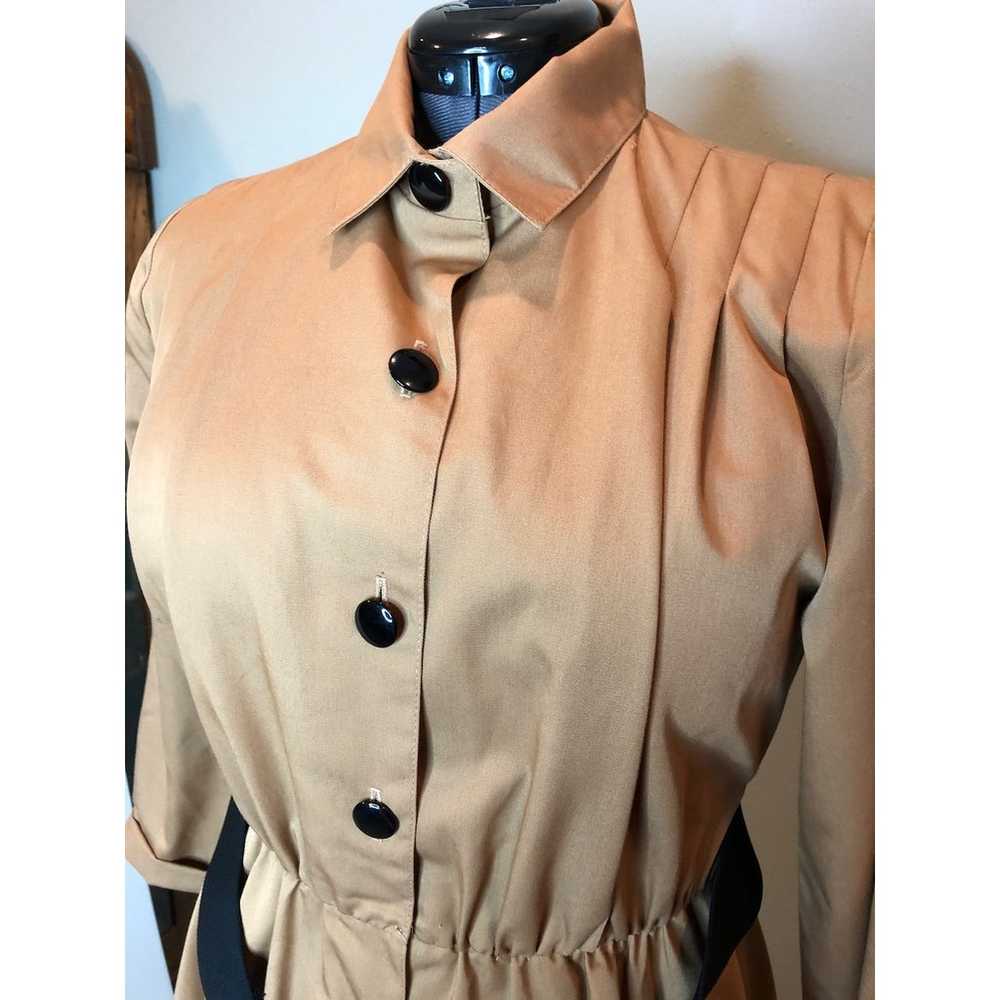 shirt dress fit and flare shoulder pads vintage 1… - image 10