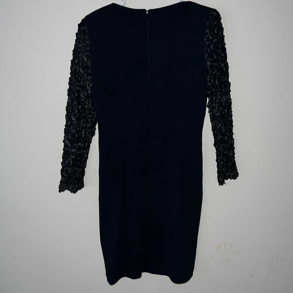 Vintage 80s Janine London Paris Italy Dress Black… - image 9