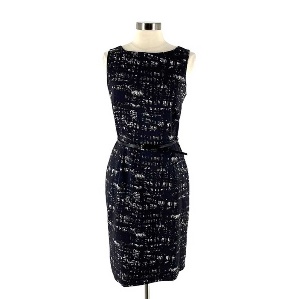 Max Mara Navy White Sleeveless Textured Abstract … - image 1