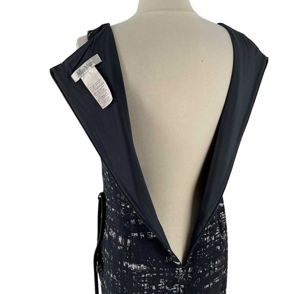 Max Mara Navy White Sleeveless Textured Abstract … - image 8