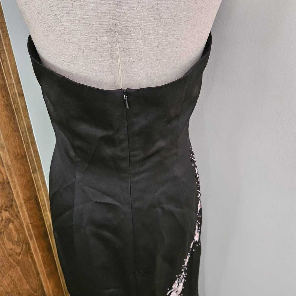 Vintage 90s Morgan & Co. Black Satin Prom Dress H… - image 6