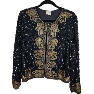 Stenay Vintage Silk Sequin Jacket and Skirt Velve… - image 1