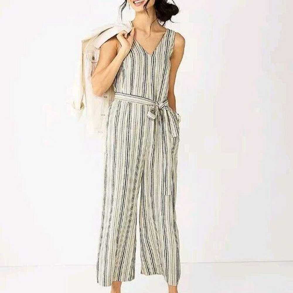 Sonoma Romper Jumpsuit Extra Large Belted Striped - image 1