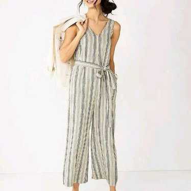 Sonoma Romper Jumpsuit Extra Large Belted Striped - image 1