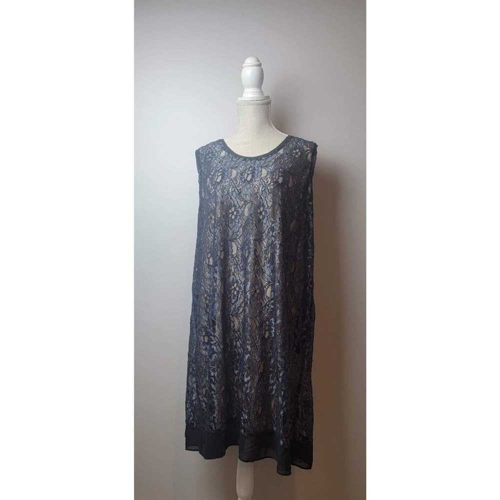 Simply Vera Wang Lace Overlay Dress Ladies XL Nav… - image 1