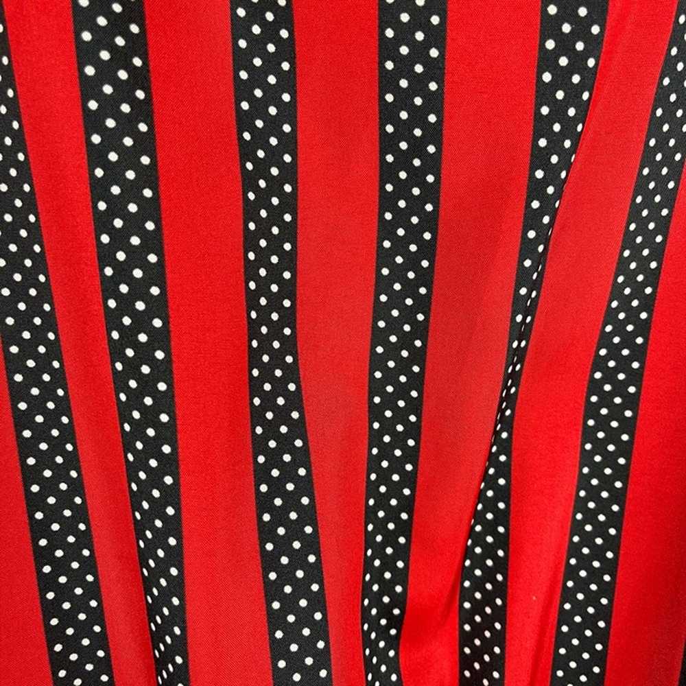 Vintage Handmade Women's Red Black Striped Polka … - image 4