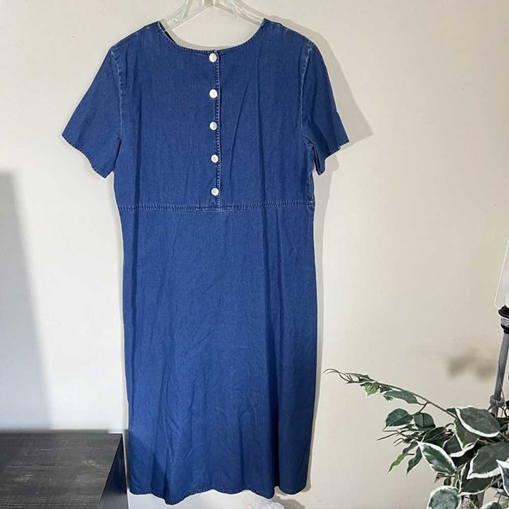 Talbots Maxi Dress Womens Size 16 Blue Chambray D… - image 2