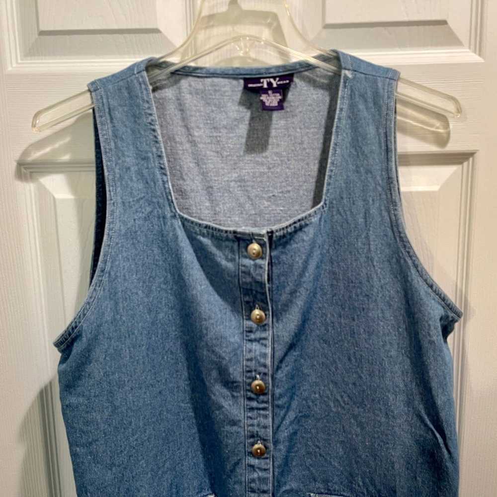 Boho Blue Denim Dress Vintage Original Ty Wear Wo… - image 3