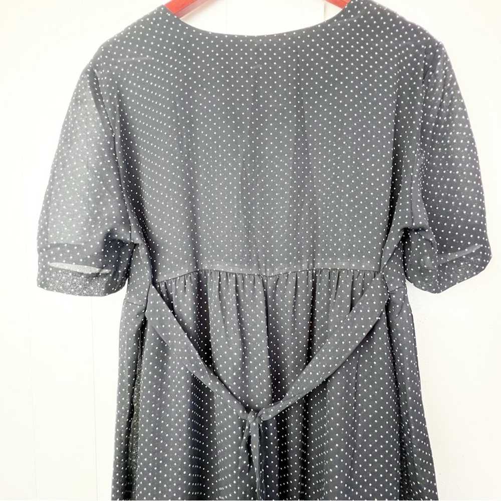 Vintage Black & White Swiss Dot Wide Leg Jumpsuit… - image 7