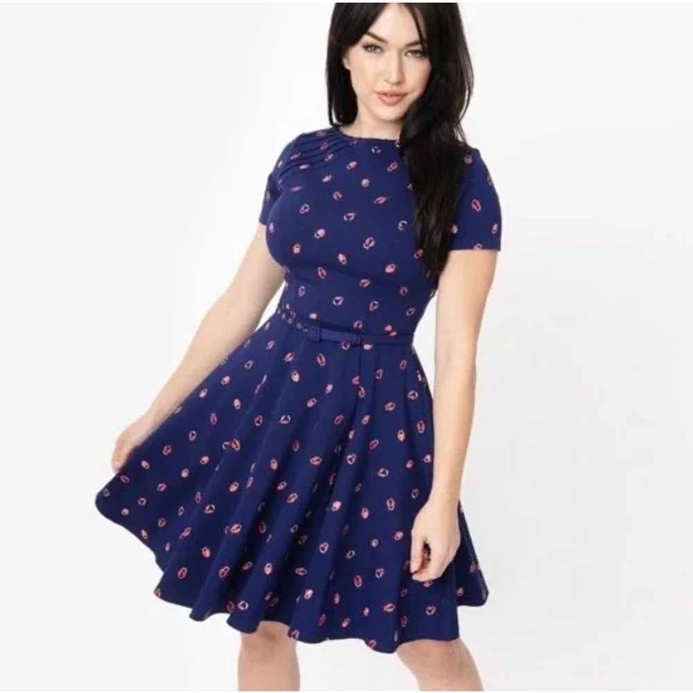 Unique Vintage Dress Knee Length Dress Fit Flare … - image 7